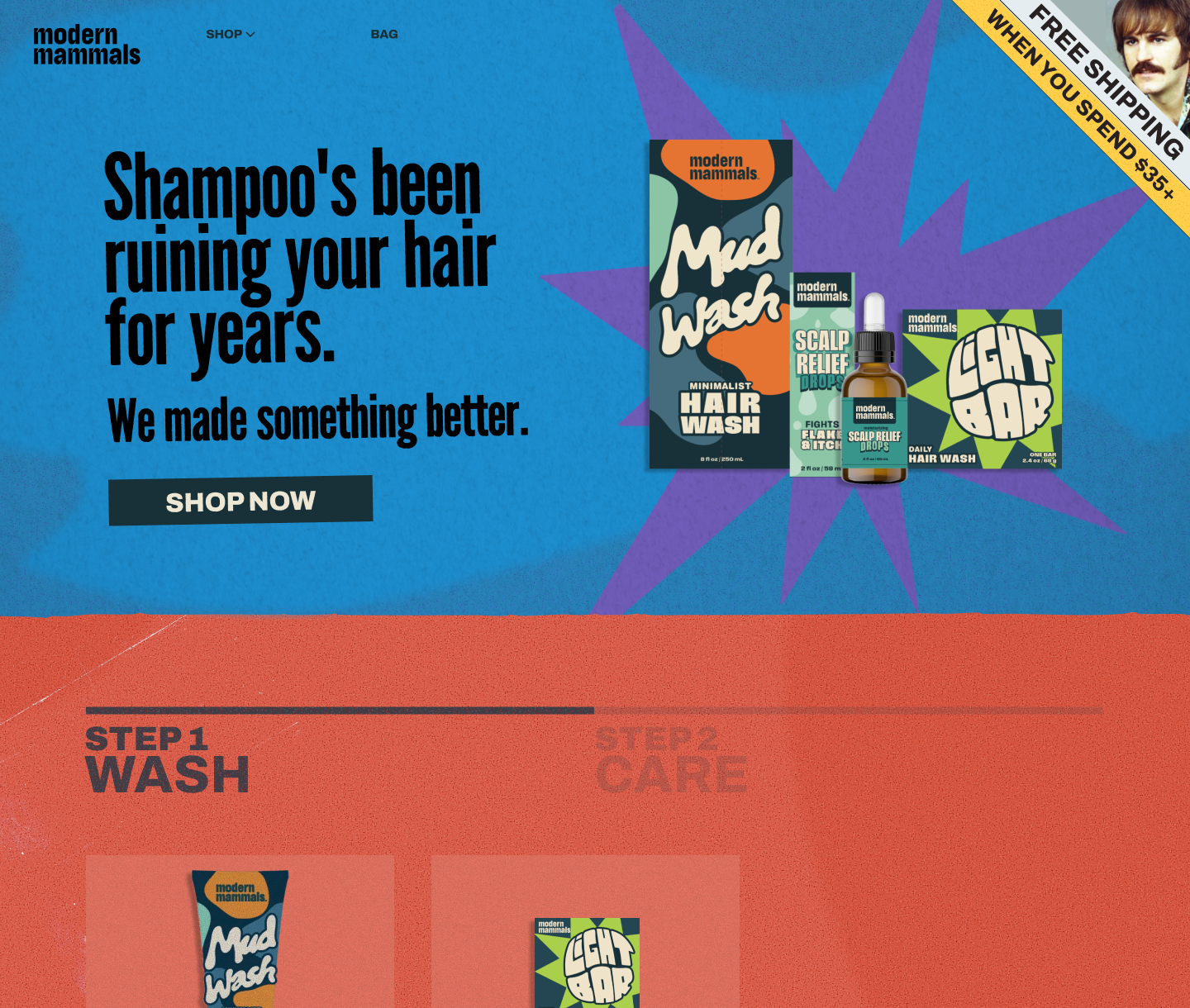 Modern Mammals brand and web design preview